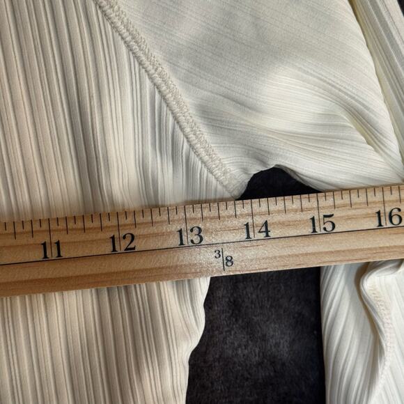 WET Sz Small Swim Shirt Rash Guard Cropped With Cups Ivory Mesh NWT - Picture 8 of 8